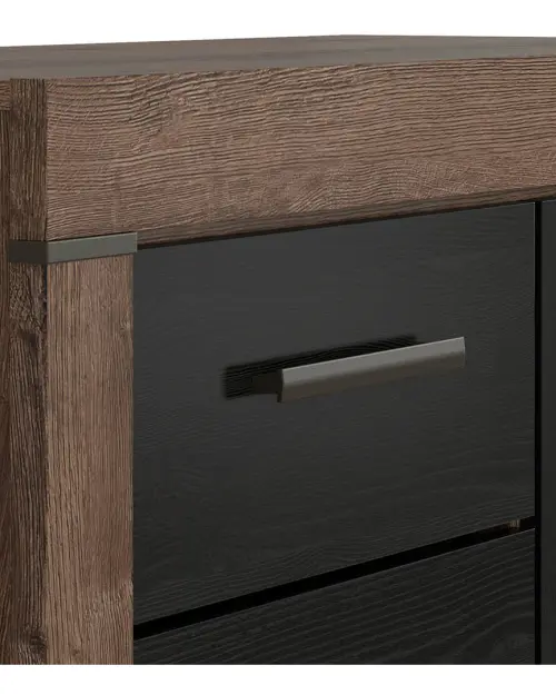 Cómoda Balin 112 cm con puertas y 3 cajones roble monastery/roble negro
