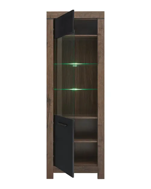 Vitrina Balin 68 cm con puertas roble monastery/roble negro