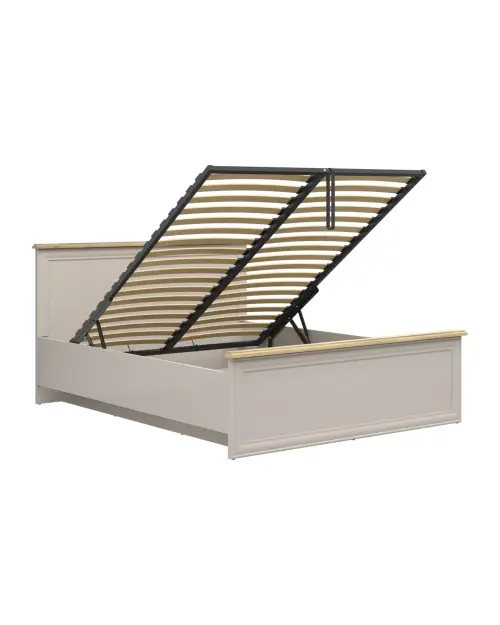 Cama Anga B 160x200 con somier y contenedor cachemira/roble mauvella