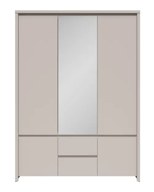 Armario de cinco puertas Kaspian 153 cm con espejo y cajones cachemira