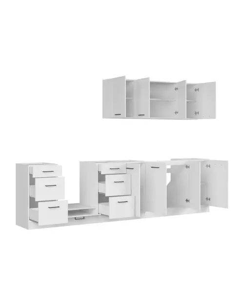 Conjunto de cocina Junona Line 300 cm brillo tiza