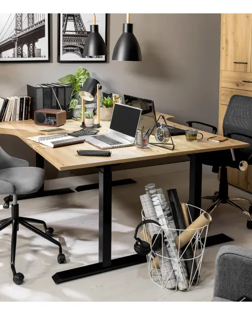 Escritorio con regulación eléctrica Space Office 160 cm roble artisan