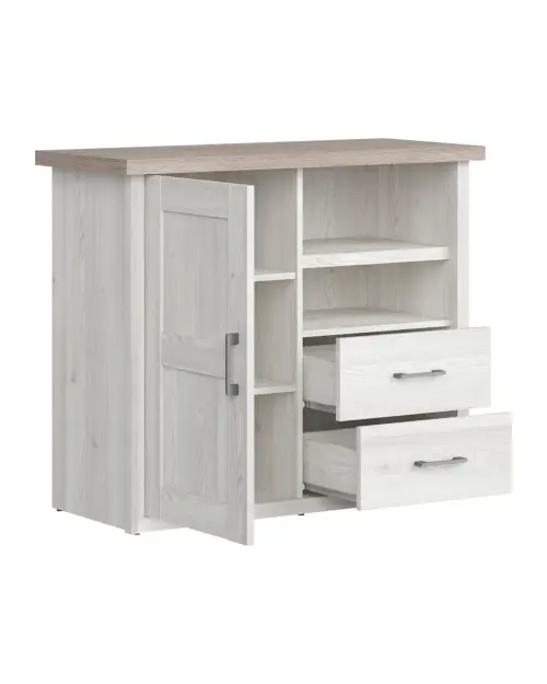 Cómoda Luca Baby 107 cm con puertas y 2 cajones alerce sibiu claro
