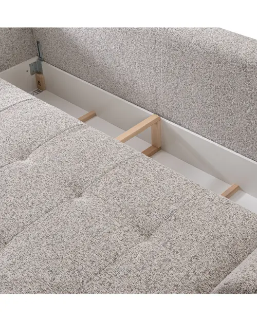 Sofá de tres plazas Royal IV convertible con arcón tejido trenzado beige