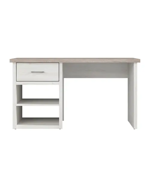 Escritorio Luca Juzi 141 cm con cajón y estantes alerce sibiu claro