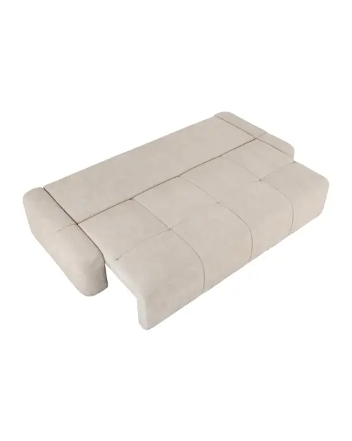 Sofa trzyosobowa Hello rozkładana z pojemnikiem jasnobeżowa