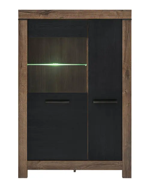 Vitrina Balin 101 cm con 2 puertas roble monastery/roble negro