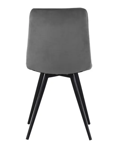 Silla tapizada Jamil de terciopelo gris