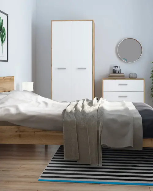 Two-door wardrobe Matos 80 cm wotan oak/white