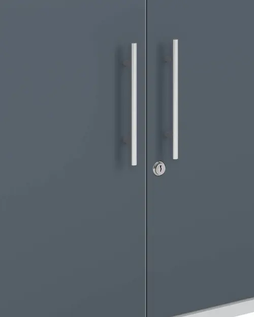 Estantería Office Lux 79 cm con 2 puertas y 4 estantes gris claro