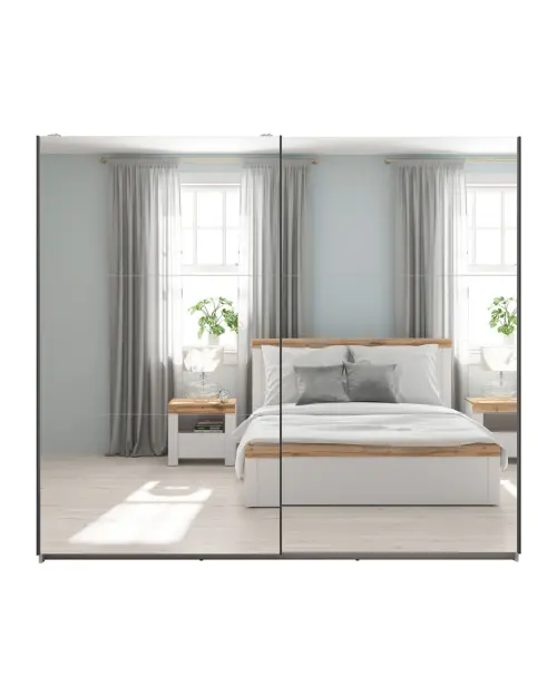 Armario de puertas correderas Tetrix 220 cm con espejo cachemira