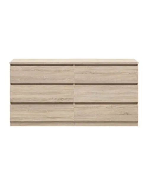 Cómoda Tetrix 150 cm con 6 cajones roble sonoma
