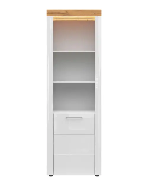 Estantería Horton 68 cm con puertas y 3 estantes blanca