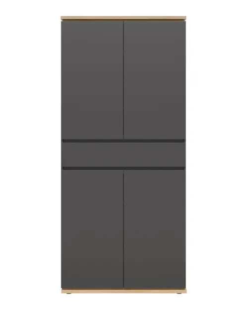 Mueble para pasillo Yamael 90 cm con 4 puertas y un cajón grafito