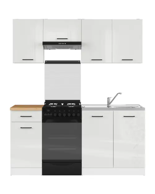 Zestaw kuchenny Junona Line 170 cm kreda połysk z blatem