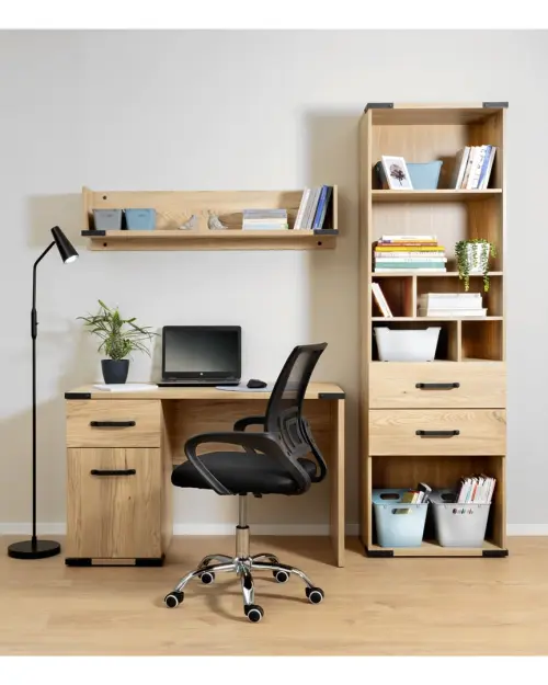 Estantería Lara 60 m con 2 cajones y 5 estantes fresno belarus