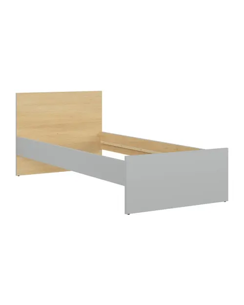 Cama Nandu 90x200 gris claro/roble polaco