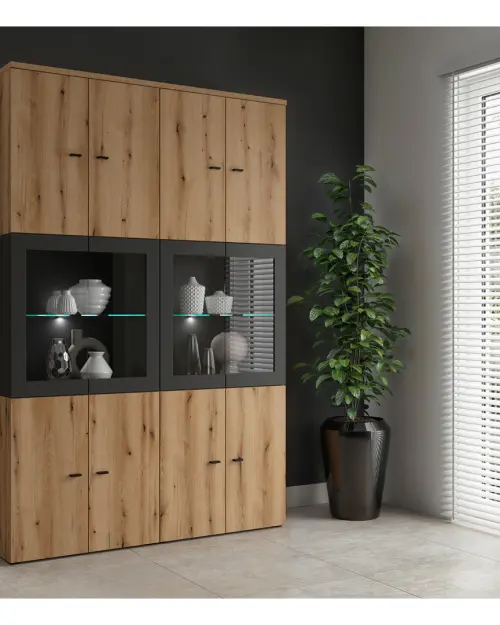 Vitrina System 64 de 2 puertas grafito