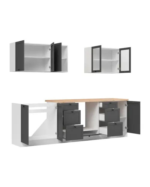 Zestaw kuchenny Junona Line 260 cm grafit z blatem