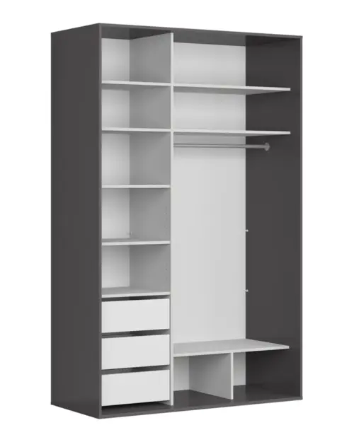Sliding wardrobe Flex 150 cm with mirror graphite