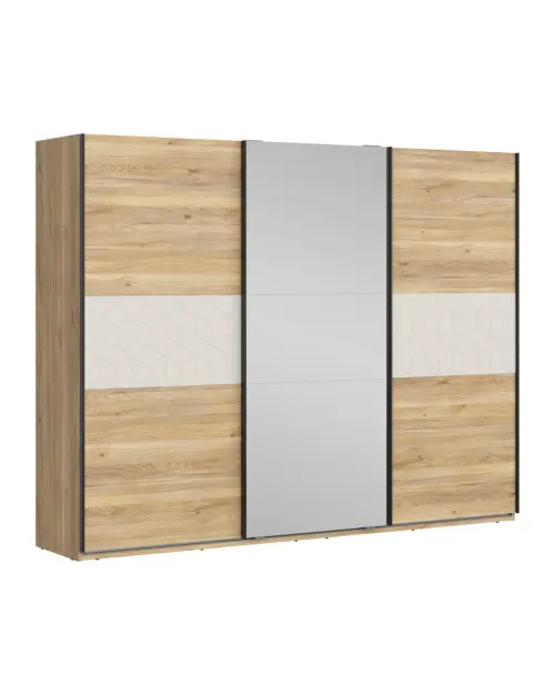 Шкаф-купе Glamour 270 см кашемир/дуб маувелла