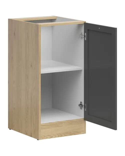 Mueble bajo de cocina Junona Line 40 cm derecho con puerta roble bernstein/grafito