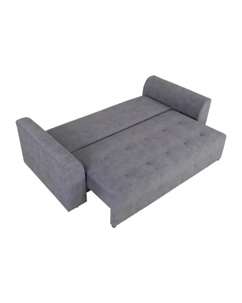 Three-seater sofa Royal IV fold-out with storage dark grey