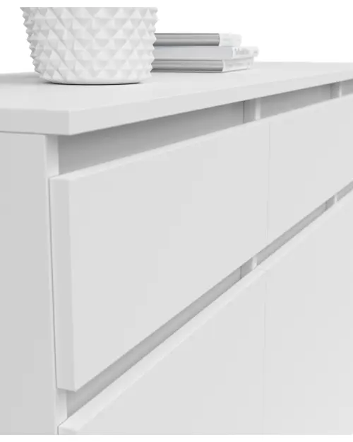 Cómoda Saturn 135 cm con 3 puertas y 3 cajones blanca