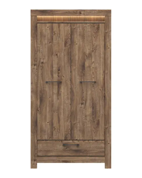 Шкаф двухдверный Torin 102 см с ящиком дуб риббек коричневый