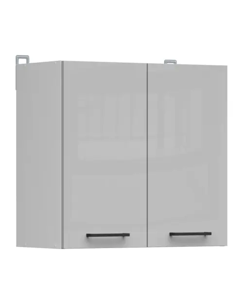 Armario de cocina superior Junona Line 60 cm de dos puertas gris claro brillo