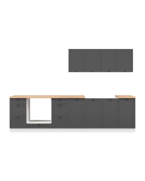 Zestaw kuchenny Junona Line 300 cm grafit z blatem