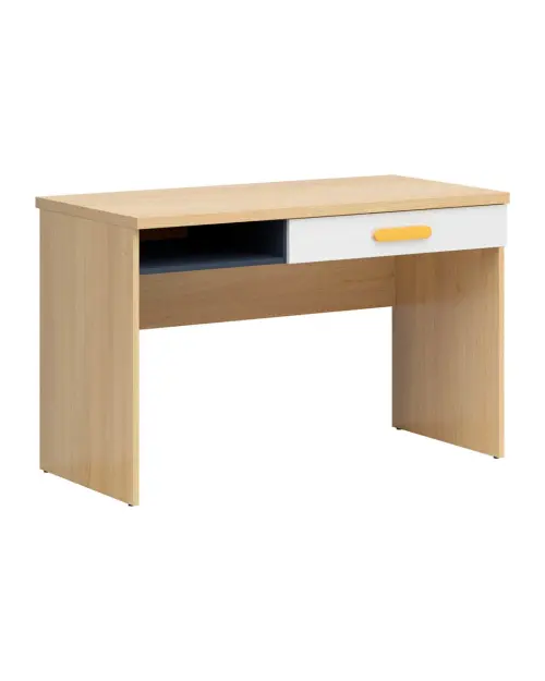 Escritorio Wesker 120 cm con cajón y estante roble polaco