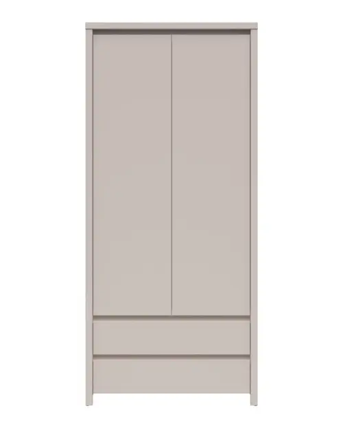 Armario de dos puertas Kaspian 90 cm con 2 cajones cachemira