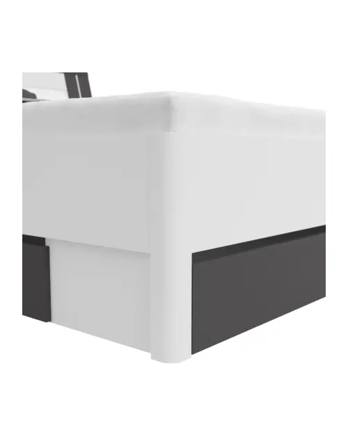 Cama Saturn 140x200 con 3 cajones blanco/grafito