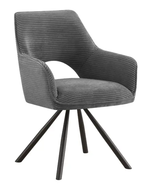 Silla tapizada Jason giratoria de pana gris