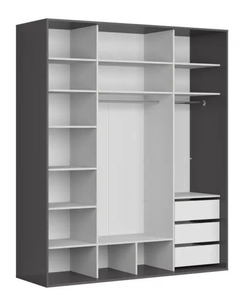 Sliding wardrobe Flex 200 cm with mirror graphite/artisan oak