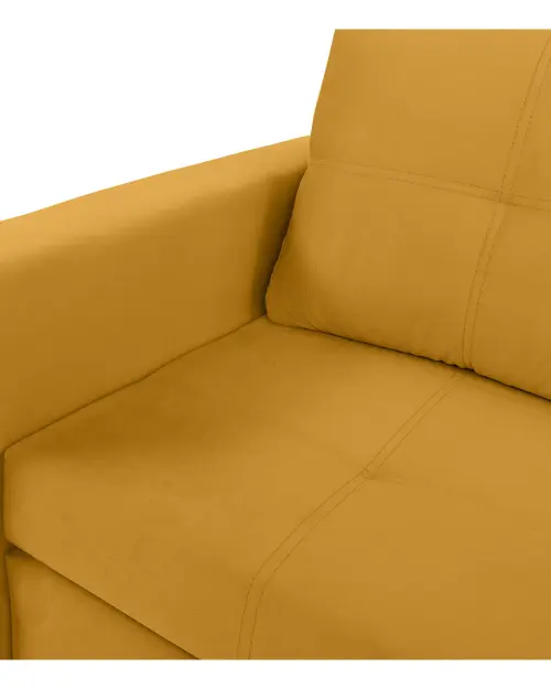 Two-seater sofa bed Bunio III with storage yellow