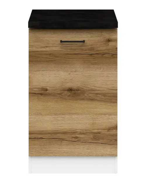 Mueble bajo de cocina Junona Line 50 cm derecho roble delano claro con encimera