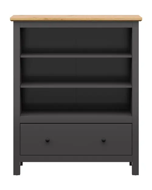 Estantería Hesen 101 cm con cajón y 3 estantes grafito