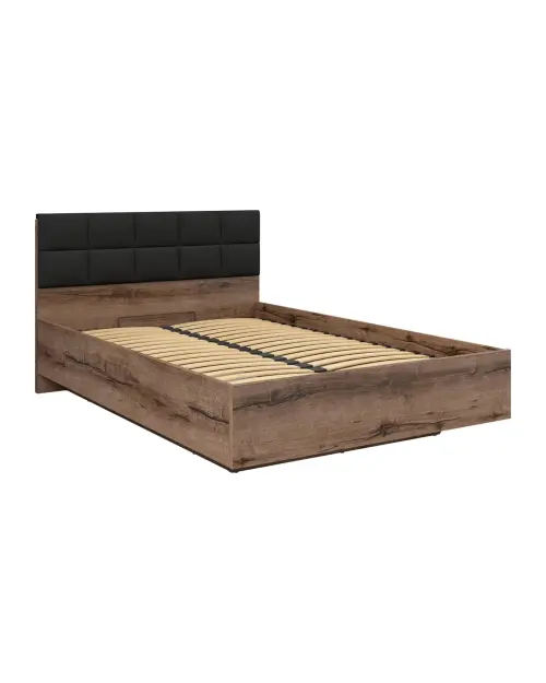 Cama Kassel B1 140x200 con somier y contenedor roble monastery
