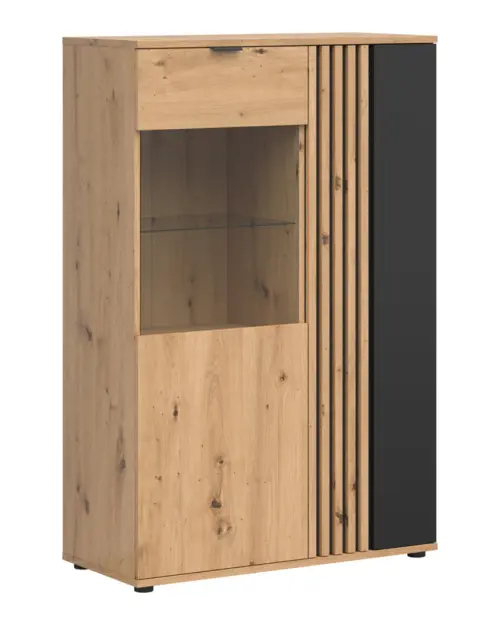 Vitrina Vabres 90 cm con 2 puertas roble artisan lamas