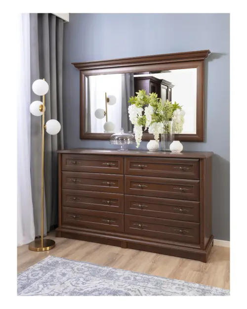 Cómoda Kent 154 cm con 8 cajones castaño