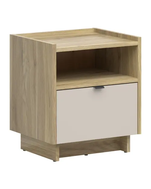 Mesita de noche Dalva 50 cm roble mauvella/cachemira