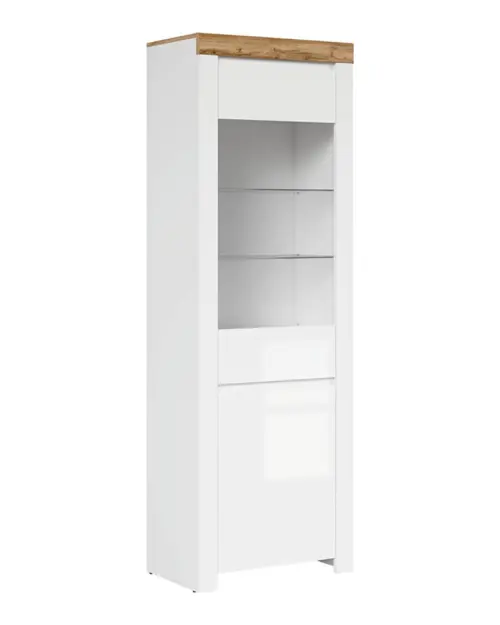 Vitrina Holten 68 cm con 2 puertas blanco brillo