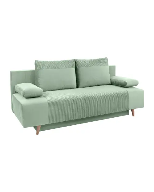 Three-seater sofa bed Leon with storage green
