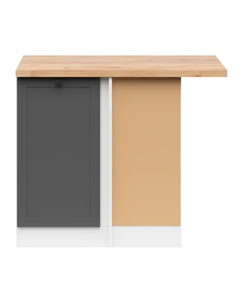 Armario bajo de cocina de rincón Junona Line derecho grafito con encimera ocupa rincón 100x60 cm