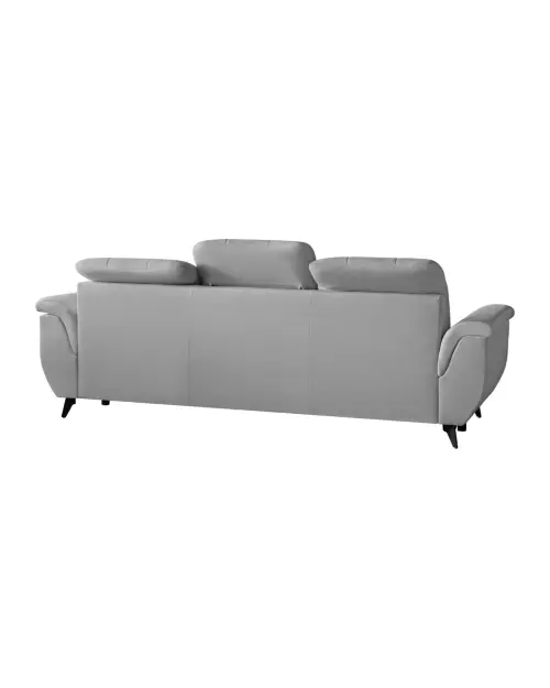 Three-seater Doria velvet sofa bed grey