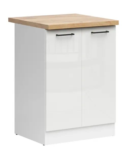 Szafka dolna Junona Line 60 cm kreda połysk z blatem