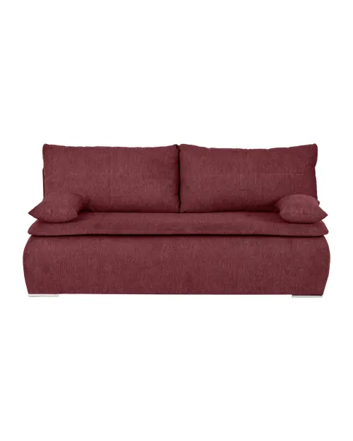 Sofá de tres plazas Janet con función de cama y arcón trenzado rosa