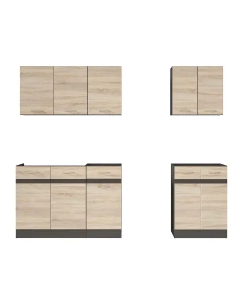 Zestaw kuchenny Junona Line A 180 cm dąb sonoma bez blatu